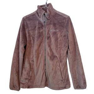 Free Country Fuzzy Fleece Full Zip Jacket Womens Medium Mauve Purple Gorp Hiking